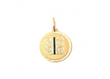 CIONDOLO LETTERA INIZIALE I IN ORO GIALLO 18 KT + COLLANA IN OMAGGIO