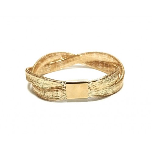 BRACCIALE DA DONNA INTRECCIO IN ORO GIALLO 18 KT ELASTICO