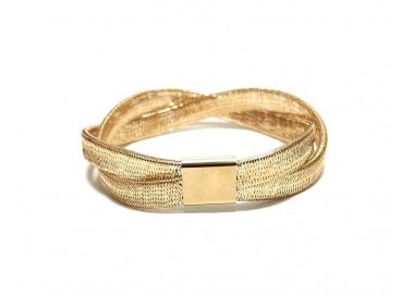 BRACCIALE DA DONNA INTRECCIO IN ORO GIALLO 18 KT ELASTICO