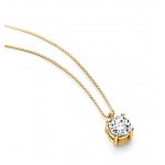 COLLANA PUNTO LUCE IN ORO GIALLO 18 KT CON ZIRCONE TAGLIO BRILLANTE