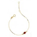 BRACCIALE BAMBINO BAMBINA CON COCCINELLA IN ORO GIALLO 18 KT