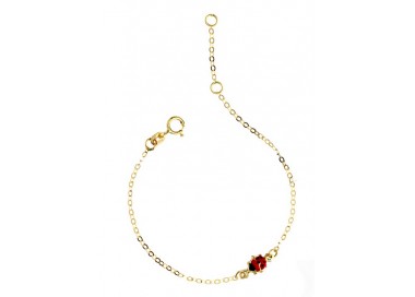 BRACCIALE BAMBINO BAMBINA CON COCCINELLA IN ORO GIALLO 18 KT