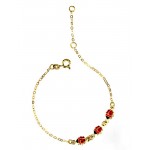 BRACCIALE BAMBINO BAMBINA CON COCCINELLE IN ORO GIALLO 18 KT