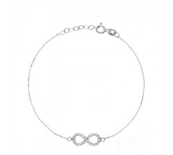 BRACCIALE DA DONNA INFINITO IN ORO BIANCO 18KT CON ZIRCONI BIANCHI