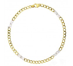 BRACCIALE CATENA IN ORO GIALLO E BIANCO 18KT