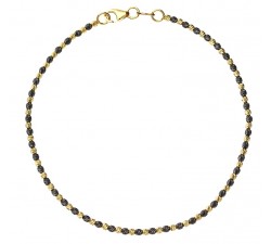 BRACCIALE UOMO PALLINE SFERE IN ORO GIALLO E NERO 18KT