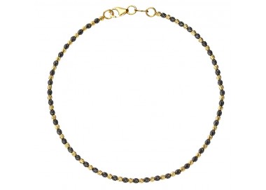 BRACCIALE UOMO PALLINE SFERE IN ORO GIALLO E NERO 18KT