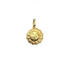 CIONDOLO PENDENTE SOLE IN ORO GIALLO 18 KT CON COLLANA LACCIO IN OMAGGIO