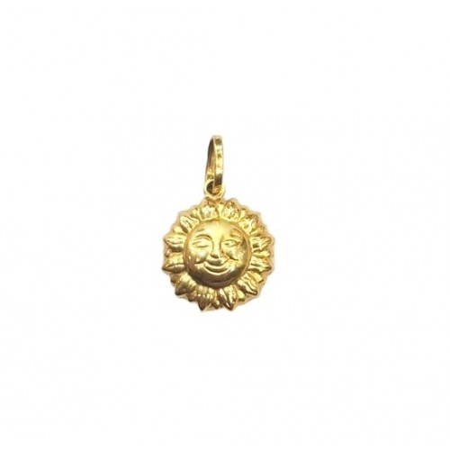 CIONDOLO PENDENTE SOLE IN ORO GIALLO 18 KT CON COLLANA LACCIO IN OMAGGIO