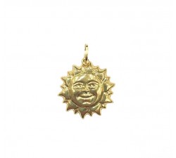 CIONDOLO SOLE SORRIDENTE IN ORO GIALLO 18 KT CON COLLANA LACCIO IN OMAGGIO