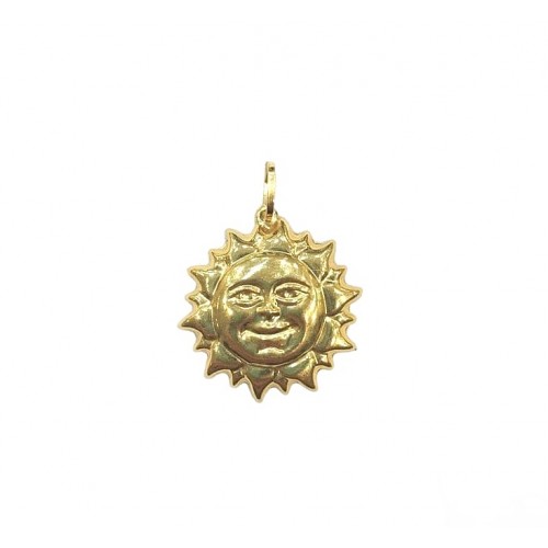 CIONDOLO SOLE SORRIDENTE IN ORO GIALLO 18 KT CON COLLANA LACCIO IN OMAGGIO