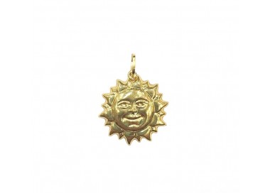 CIONDOLO SOLE SORRIDENTE IN ORO GIALLO 18 KT CON COLLANA LACCIO IN OMAGGIO