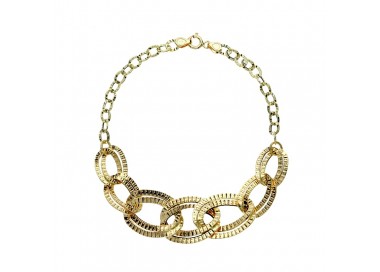 BRACCIALE CATENA DA DONNA IN ORO GIALLO 18 KT CON CENTRALE