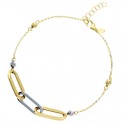 BRACCIALE CATENA DONNA IN ORO GIALLO E BIANCO 18 KT CON CENTRALE E SFERE