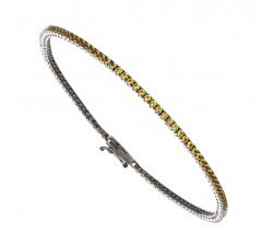 BRACCIALE TENNIS UOMO IN ORO NERO BRUNITO18 KT CON ZIRCONI