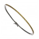 BRACCIALE TENNIS UOMO IN ORO NERO BRUNITO18 KT CON ZIRCONI