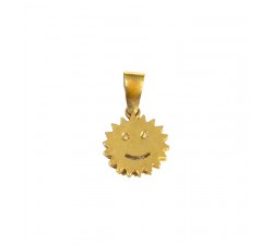 CIONDOLO SOLE IN ORO GIALLO 18 KT CON ZIRCONI BIANCHI + COLLANA LACCIO IN OMAGGIO