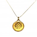 COLLANA UOMO CON ROSA DEI VENTI IN ORO GIALLO 18 KT