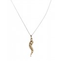 COLLANA PORTAFORTUNA CON CORNO ORO GIALLO 18 KT