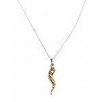 COLLANA PORTAFORTUNA CON CORNO ORO GIALLO 18 KT