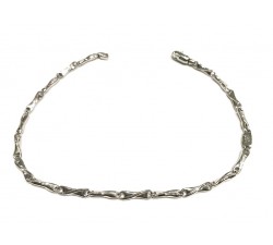 BRACCIALE UOMO CATENA TUBOLARE IN BIANCO 18 KT