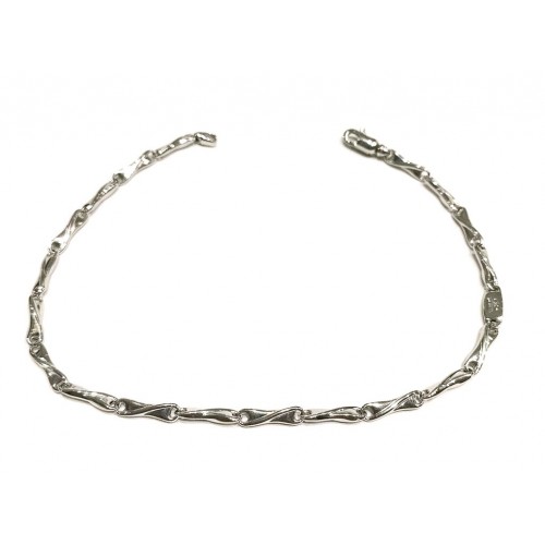 BRACCIALE UOMO CATENA TUBOLARE IN BIANCO 18 KT