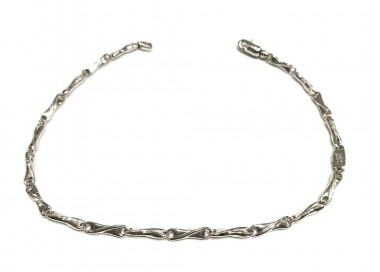 BRACCIALE UOMO CATENA TUBOLARE IN BIANCO 18 KT