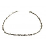 BRACCIALE UOMO CATENA TUBOLARE IN BIANCO 18 KT