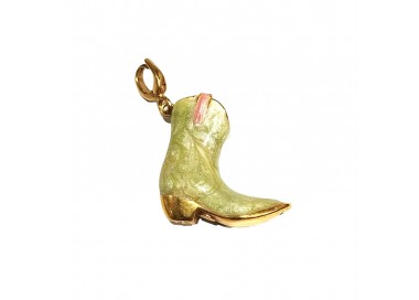 CIONDOLO CHARM SCARPA STIVALE IN ORO GIALLO 18 KT