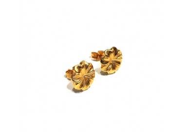 ORECCHINI FIORE IN ORO GIALLO 18 KT