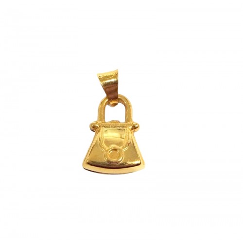 CIONDOLO BORSA IN ORO GIALLO 18 KT + COLLANA LACCIO OMAGGIO