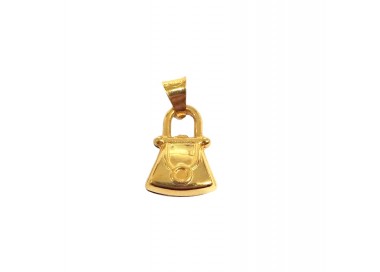 CIONDOLO BORSA IN ORO GIALLO 18 KT + COLLANA LACCIO OMAGGIO