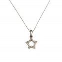 COLLANA STELLA IN ORO BIANCO 18 KT CON ZIRCONI BIANCHI TAGLIO BRILLANTE