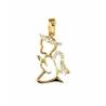 CIONDOLO ANGELO IN ORO GIALLO 18 KT CON ZIRCONI + COLLANA IN OMAGGIO