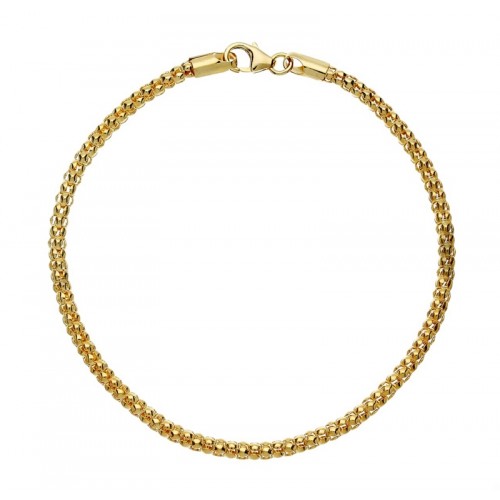 BRACCIALE UOMO MAGLIA POP CORN IN ORO GIALLO 18 KT