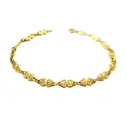 BRACCIALE DA DONNA IN ORO GIALLO 18KT CATENA STILIZZATA