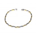 BRACCIALE UOMO IN ORO BIANCO E GIALLO 18 KT