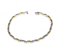 BRACCIALE UOMO IN ORO BIANCO E GIALLO 18 KT