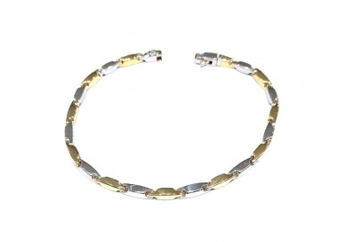 BRACCIALE UOMO IN ORO BIANCO E GIALLO 18 KT