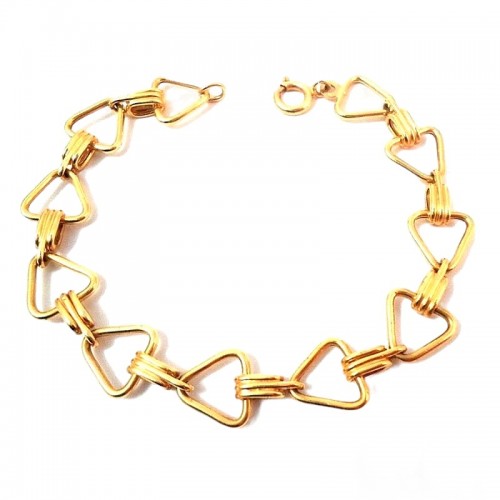 BRACCIALE DONNA CATENA A TRIANGOLO IN ORO GIALLO 18 KT 