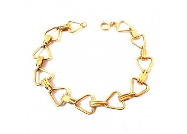 BRACCIALE DONNA CATENA A TRIANGOLO IN ORO GIALLO 18 KT