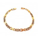 BRACCIALE CATENA UOMO IN ORO GIALLO E BIANCO 18 KT