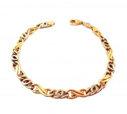 BRACCIALE CATENA UOMO IN ORO GIALLO E BIANCO 18 KT