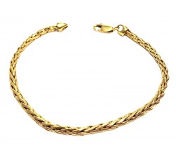 BRACCIALE UOMO CATENA INTRECCIO TUBOLARE IN GIALLO 18 KT