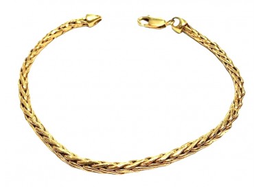 BRACCIALE UOMO CATENA INTRECCIO TUBOLARE IN GIALLO 18 KT