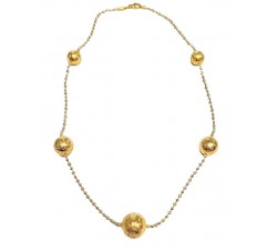 COLLANA DA DONNA CON SFERE IN ORO GIALLO E BIANCO 18 KT CON SFERE