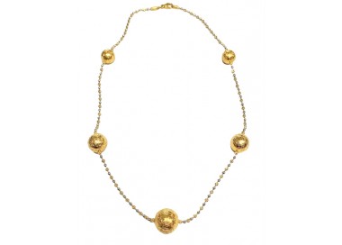 COLLANA DA DONNA CON SFERE IN ORO GIALLO E BIANCO 18 KT CON SFERE