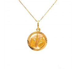 COLLANA SEGNO ZODIACALE BILANCIA IN ORO GIALLO 18 KT