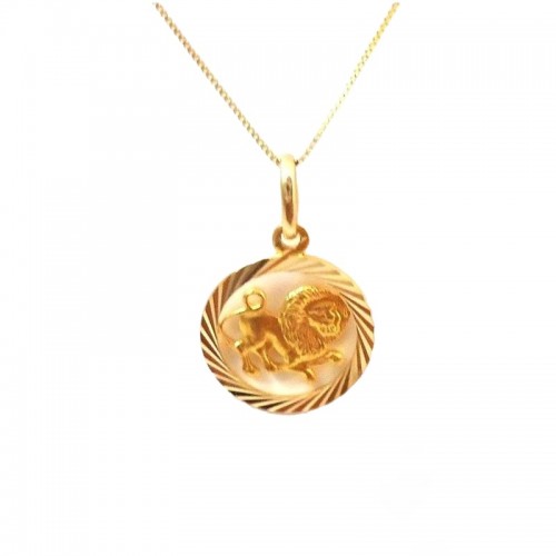 COLLANA SEGNO ZODIACALE LEONE IN ORO GIALLO 18 KT 