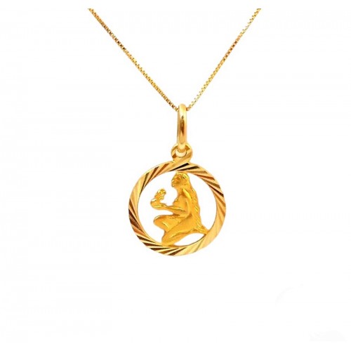 COLLANA SEGNO ZODIACALE VERGINE IN ORO GIALLO 18 KT 